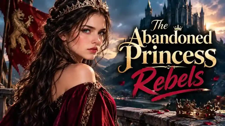 Defiant princess in red dress and tiara for The Abandoned Princess Rebels book cover